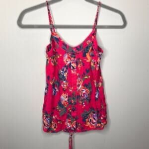Garage Pink Floral Button‎ Down Crop Top Size XS